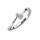 3 - Lucie 4.10 mm Bold Round Lab Grown and Mined Diamond 2 Stone Promise Ring 