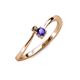 3 - Lucie 4.10 mm Bold Round Smoky Quartz and Iolite 2 Stone Promise Ring 
