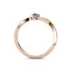 4 - Lucie 4.10 mm Bold Round Smoky Quartz and Iolite 2 Stone Promise Ring 