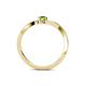 4 - Lucie 4.10 mm Bold Round Smoky Quartz and Peridot 2 Stone Promise Ring 