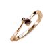 3 - Lucie 4.10 mm Bold Round Smoky Quartz and Red Garnet 2 Stone Promise Ring 