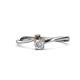 1 - Lucie 4.10 mm Bold Round Smoky Quartz and Lab Grown Diamond 2 Stone Promise Ring 