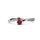 1 - Lucie 4.10 mm Bold Round Smoky Quartz and Ruby 2 Stone Promise Ring 