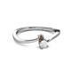 2 - Lucie 4.10 mm Bold Round Smoky Quartz and White Sapphire 2 Stone Promise Ring 