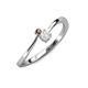 3 - Lucie 4.10 mm Bold Round Smoky Quartz and White Sapphire 2 Stone Promise Ring 