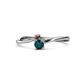 1 - Lucie 4.10 mm Bold Round Smoky Quartz and London Blue Topaz 2 Stone Promise Ring 