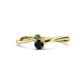 1 - Lucie 4.10 mm Bold Round Black Diamond and Lab Created Alexandrite 2 Stone Promise Ring 