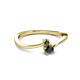 2 - Lucie 4.10 mm Bold Round Black Diamond and Lab Created Alexandrite 2 Stone Promise Ring 