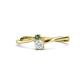 1 - Lucie 4.10 mm Bold Round White Sapphire and Lab Created Alexandrite 2 Stone Promise Ring 