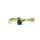 1 - Lucie 4.10 mm Bold Round London Blue Topaz and Lab Created Alexandrite 2 Stone Promise Ring 