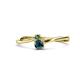 1 - Lucie 4.10 mm Bold Round Blue Diamond and Lab Created Alexandrite 2 Stone Promise Ring 