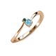 3 - Lucie 4.10 mm Bold Round Blue Topaz and Lab Created Alexandrite 2 Stone Promise Ring 