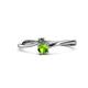 1 - Lucie 4.10 mm Bold Round Peridot and Lab Created Alexandrite 2 Stone Promise Ring 