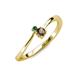 3 - Lucie 4.10 mm Bold Round Smoky Quartz and Lab Created Alexandrite 2 Stone Promise Ring 