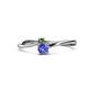 1 - Lucie 4.10 mm Bold Round Tanzanite and Lab Created Alexandrite 2 Stone Promise Ring 