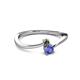 2 - Lucie 4.10 mm Bold Round Tanzanite and Lab Created Alexandrite 2 Stone Promise Ring 