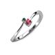 3 - Lucie 4.10 mm Bold Round Lab Created Alexandrite and Rhodolite Garnet 2 Stone Promise Ring 