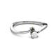 2 - Lucie 4.10 mm Bold Round White Sapphire and Lab Created Alexandrite 2 Stone Promise Ring 