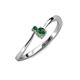 3 - Lucie 4.10 mm Bold Round Lab Created Alexandrite 2 Stone Promise Ring 