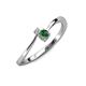 3 - Lucie 4.10 mm Bold Round Lab Grown Diamond and Alexandrite 2 Stone Promise Ring 