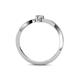 4 - Lucie 4.10 mm Bold Round Lab Grown and Mined Diamond 2 Stone Promise Ring 