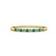 3 - Clara 1.80 mm Emerald and Lab Grown Diamond 10 Stone Wedding Band 