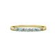 3 - Clara 2.00 mm Aquamarine and Lab Grown Diamond 10 Stone Wedding Band 