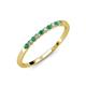 2 - Clara 2.00 mm Emerald and Lab Grown Diamond 10 Stone Wedding Band 