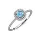 3 - Marilyn Prima Round Blue Topaz and Diamond 0.85 ctw Halo Engagement Ring 