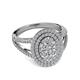 2 - Andrea Prima Round Diamond 2.00 ctw Oval Cluster Double Halo Engagement Ring 