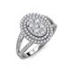 3 - Andrea Prima Round Diamond 2.00 ctw Oval Cluster Double Halo Engagement Ring 