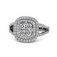 1 - Aviana Prima Round Diamond 1.90 ctw Cluster Double Halo Engagement Ring 