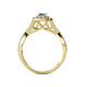 5 - Maisie Prima Blue Topaz and Diamond Halo Engagement Ring 