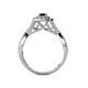 5 - Maisie Prima Red Garnet and Diamond Halo Engagement Ring 