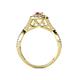 5 - Maisie Prima Rhodolite Garnet and Diamond Halo Engagement Ring 