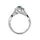 5 - Maisie Prima London Blue Topaz and Diamond Halo Engagement Ring 
