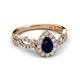 5 - Susan Prima Blue Sapphire and Diamond Halo Engagement Ring 
