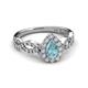 5 - Susan Prima Aquamarine and Diamond Halo Engagement Ring 