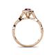 7 - Susan Prima Rhodolite Garnet and Diamond Halo Engagement Ring 