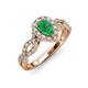 6 - Susan Prima Emerald and Diamond Halo Engagement Ring 