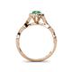 7 - Susan Prima Emerald and Diamond Halo Engagement Ring 