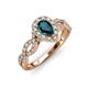 6 - Susan Prima London Blue Topaz and Diamond Halo Engagement Ring 