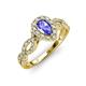 6 - Susan Prima Tanzanite and Diamond Halo Engagement Ring 