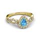 5 - Susan Prima Blue Topaz and Diamond Halo Engagement Ring 