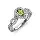 6 - Susan Prima Peridot and Diamond Halo Engagement Ring 