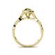 7 - Susan Prima Peridot and Diamond Halo Engagement Ring 