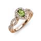6 - Susan Prima Peridot and Diamond Halo Engagement Ring 