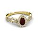 5 - Susan Prima Red Garnet and Diamond Halo Engagement Ring 