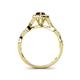 7 - Susan Prima Red Garnet and Diamond Halo Engagement Ring 