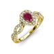 6 - Susan Prima Rhodolite Garnet and Diamond Halo Engagement Ring 